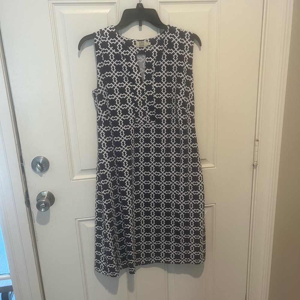 Katherine Way Navy and White Sleeveless Dress